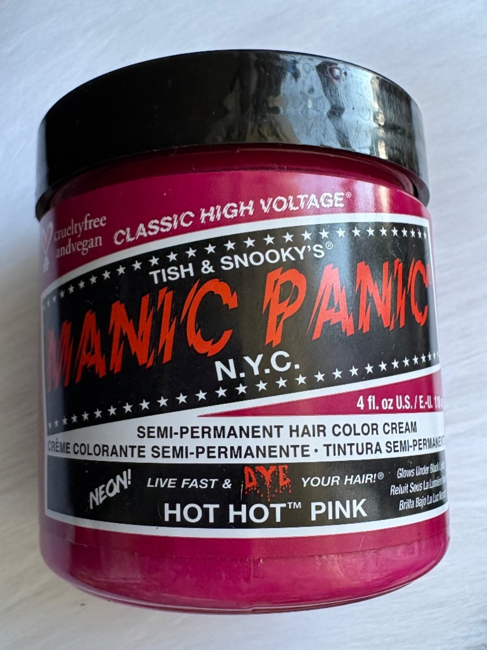 Manic Panic HOT HOT PINK 4oz Amplified Semi Permanent hair dye